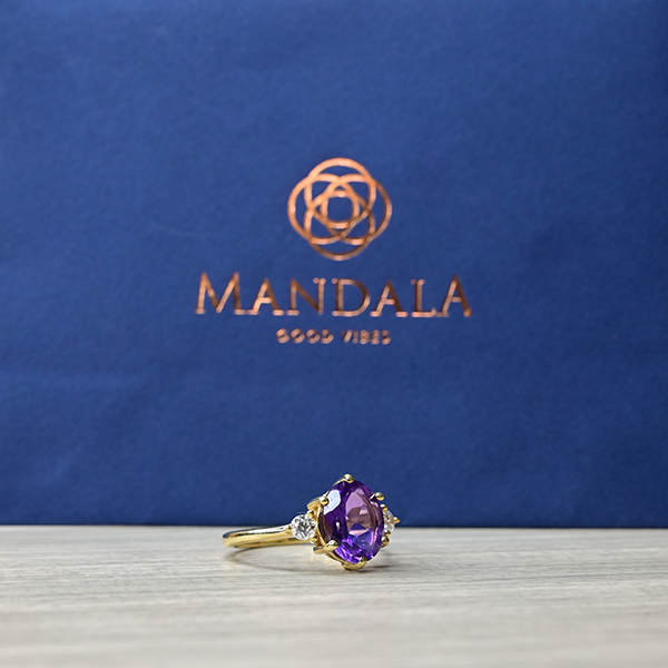 Brazilian Dark Amethyst Ring For Female Wavelength 730 THz