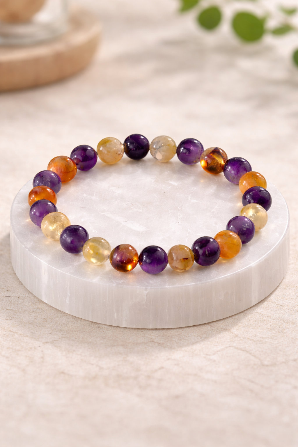 Anti-Stress Amethyst & Citrine Crystal Bracelet