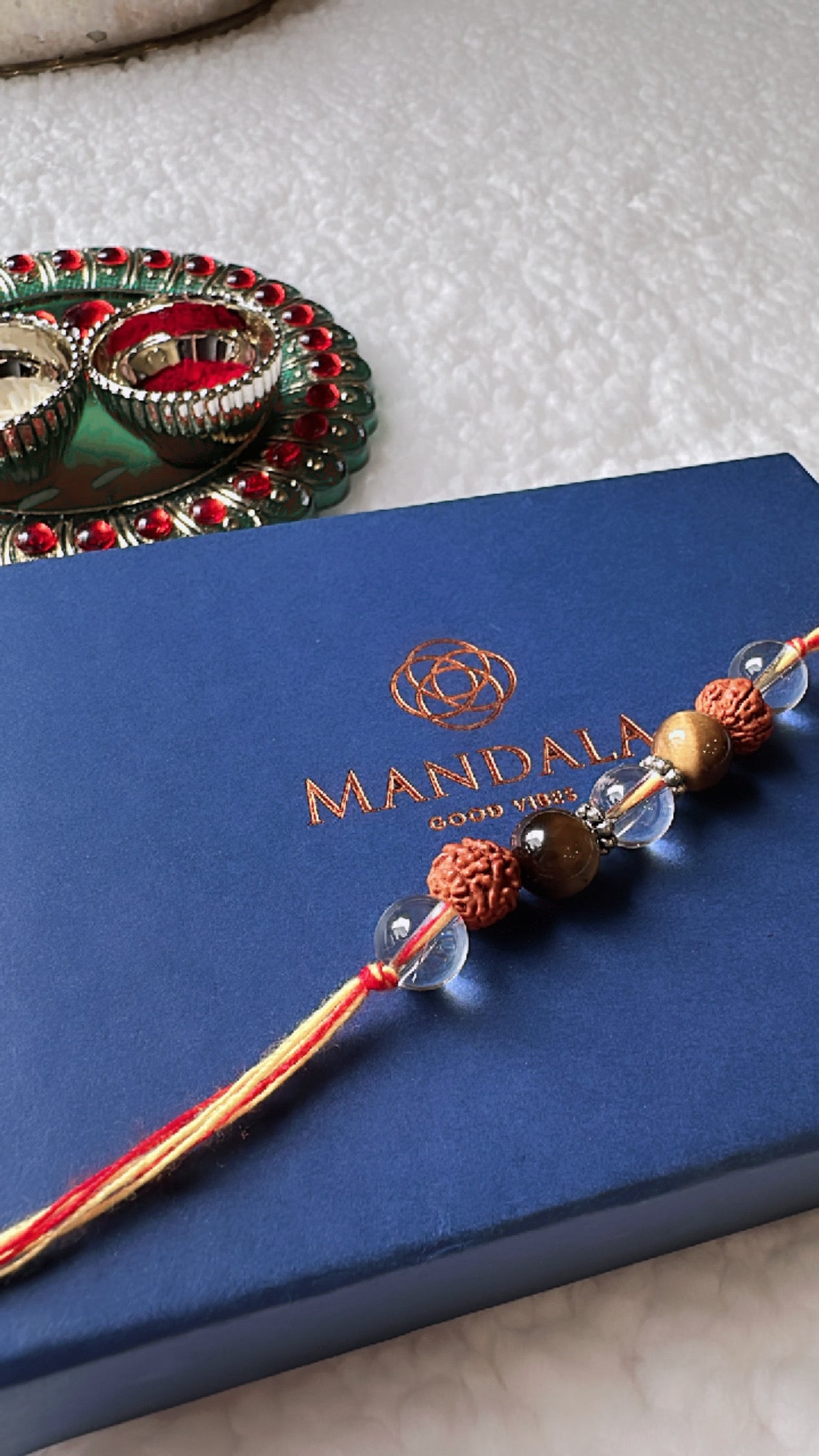 Divine Harmony Rakhi with Tiger Eye & Quartz