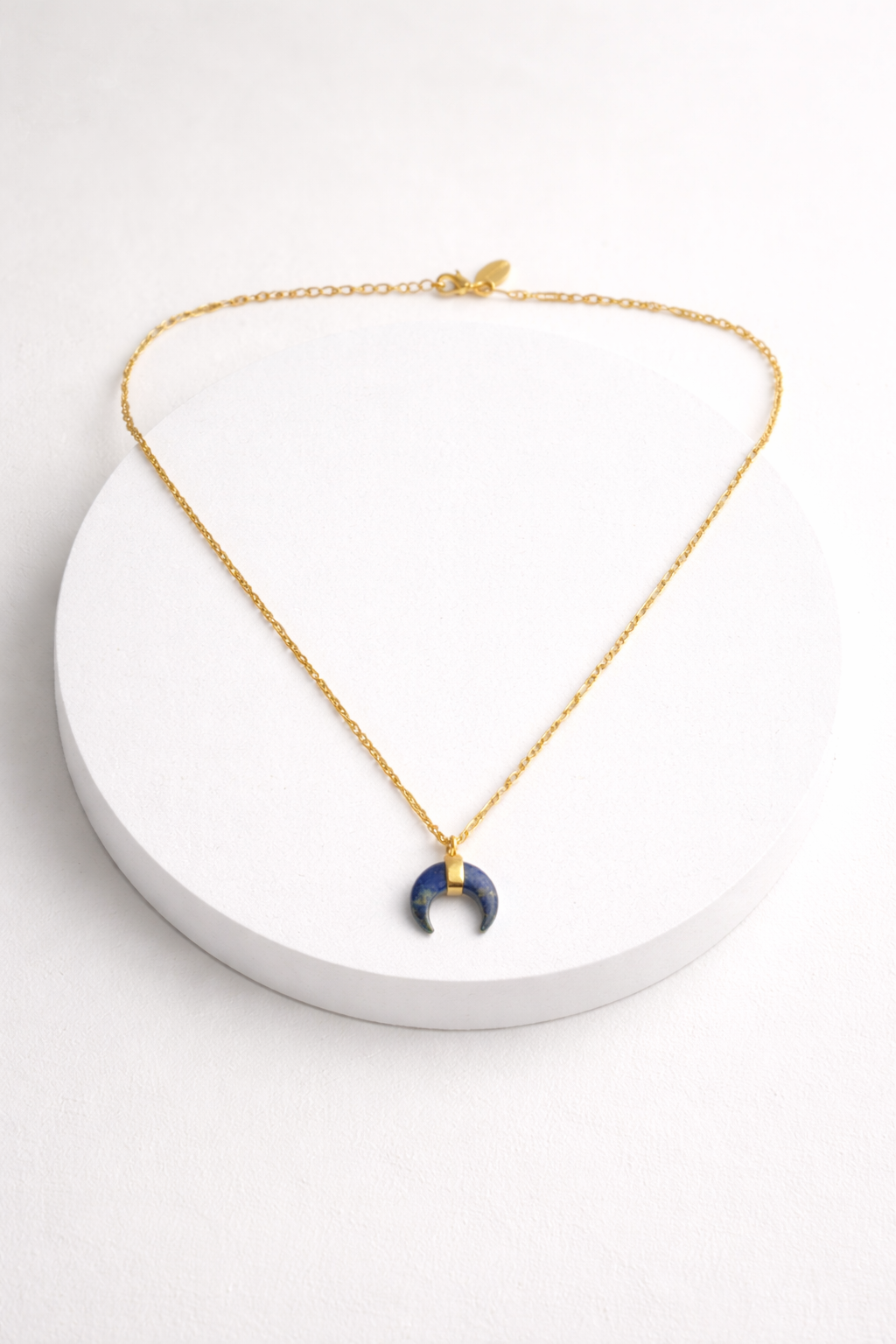 Celestial Crescent Moon Healing Crystal Necklace