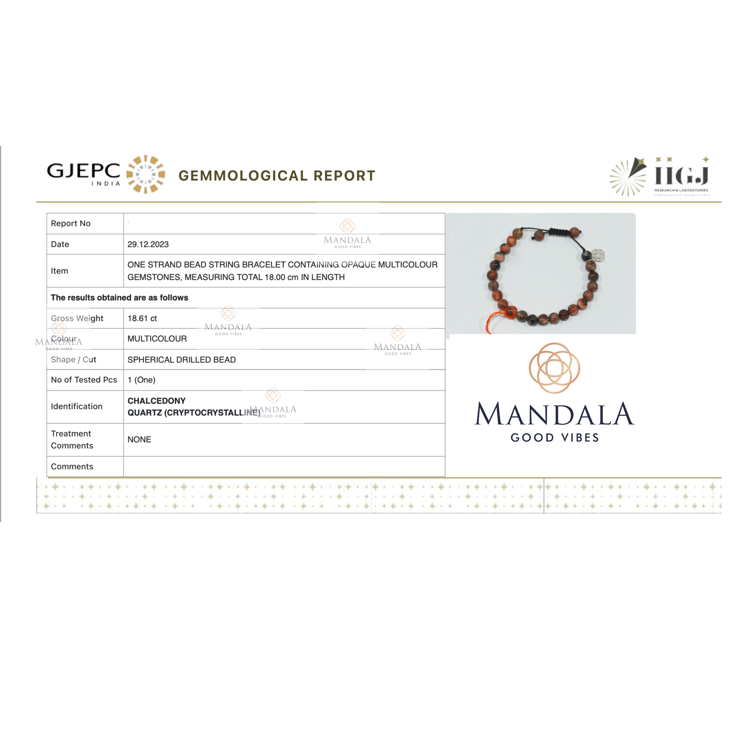 Mexican Fire Agate Bracelet 500 THz