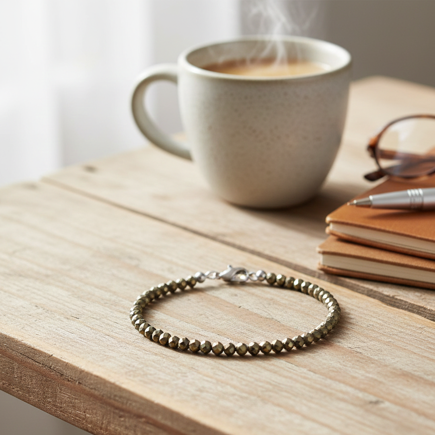 Pyrite Bracelet for Wealth, Protection & Confidence