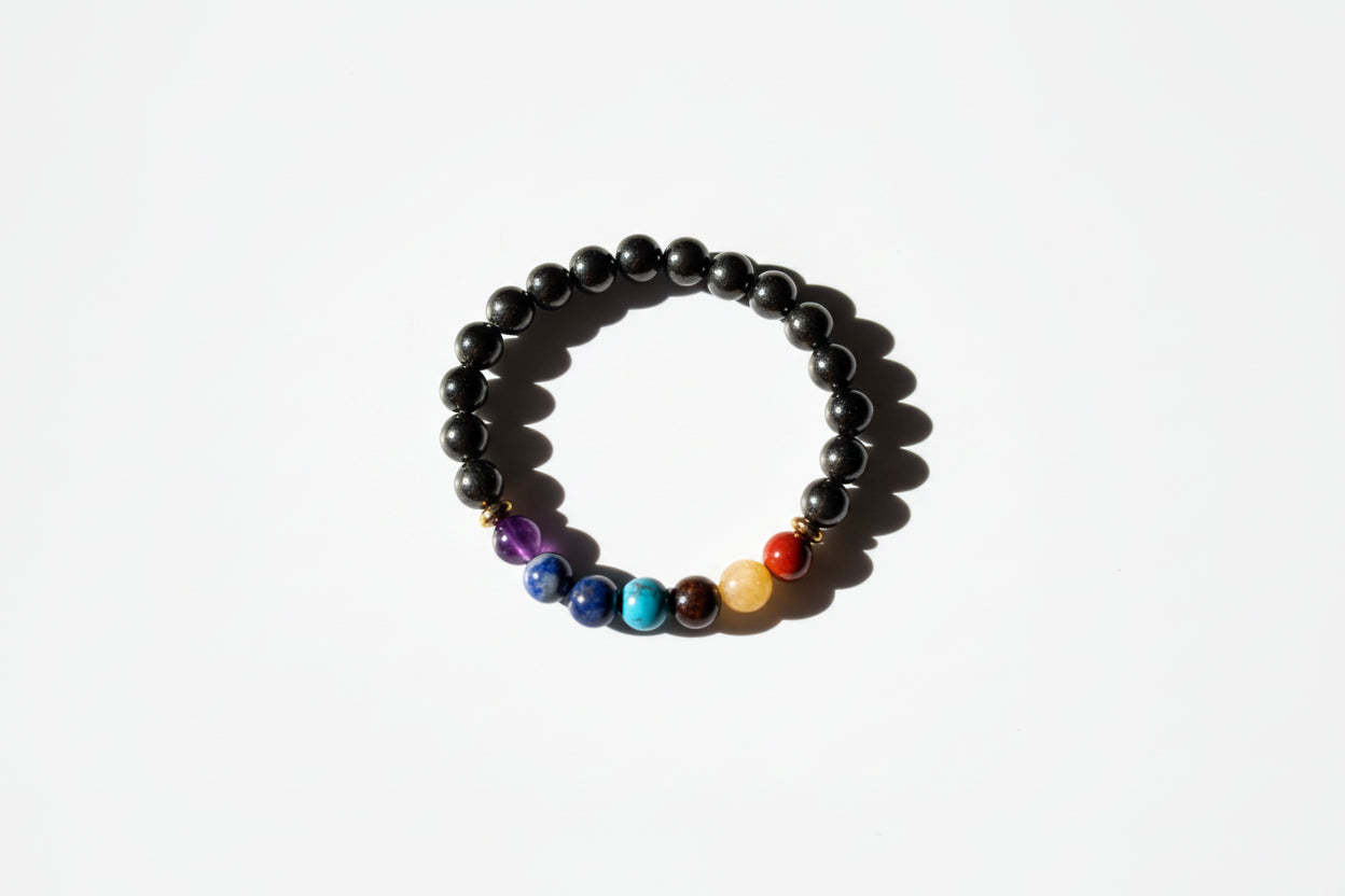 Money Magnet Pyrite 7 Chakra Bracelet
