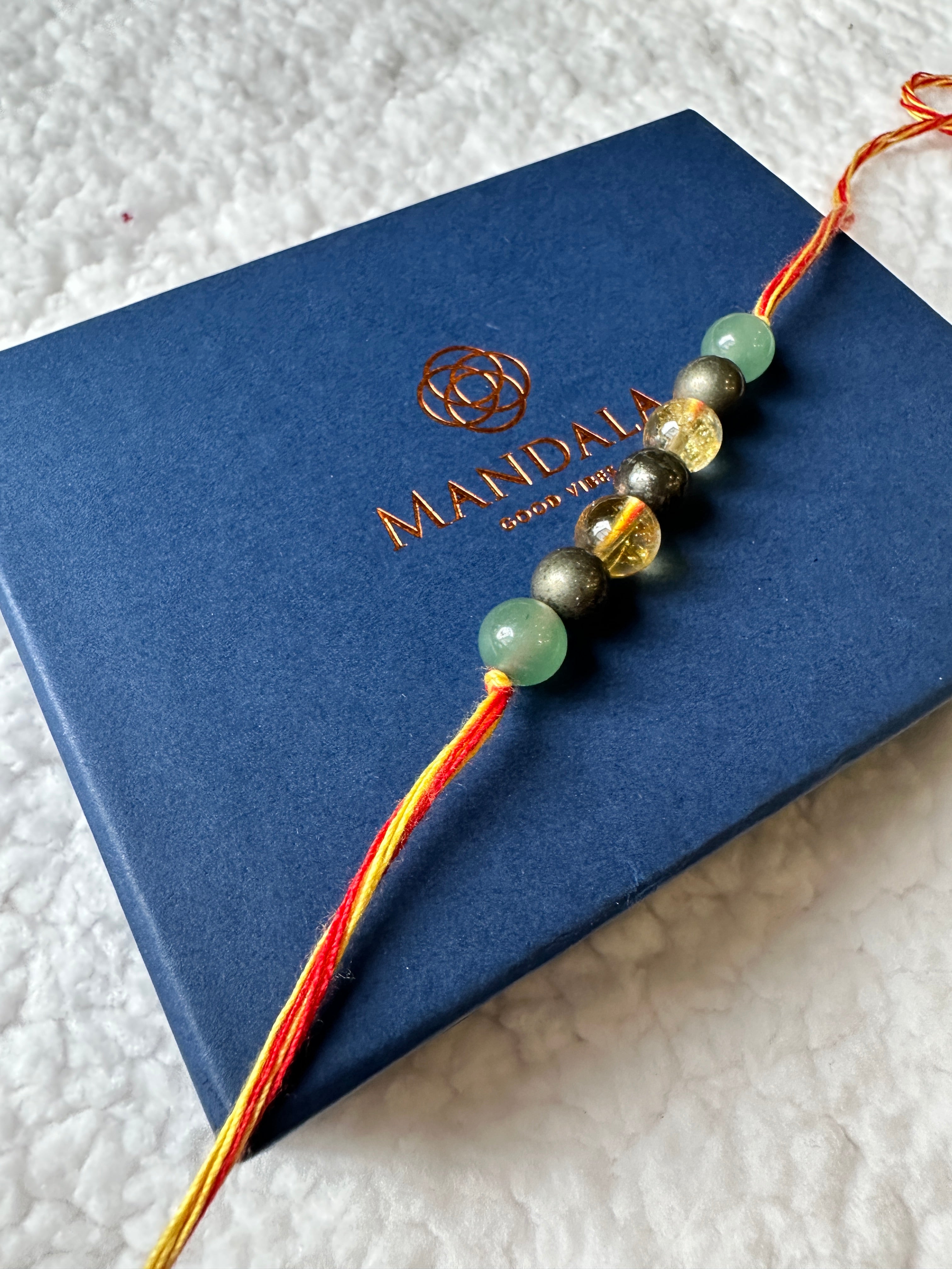 Healing Crystal Rakhi – Citrine, Pyrite & Aventurine