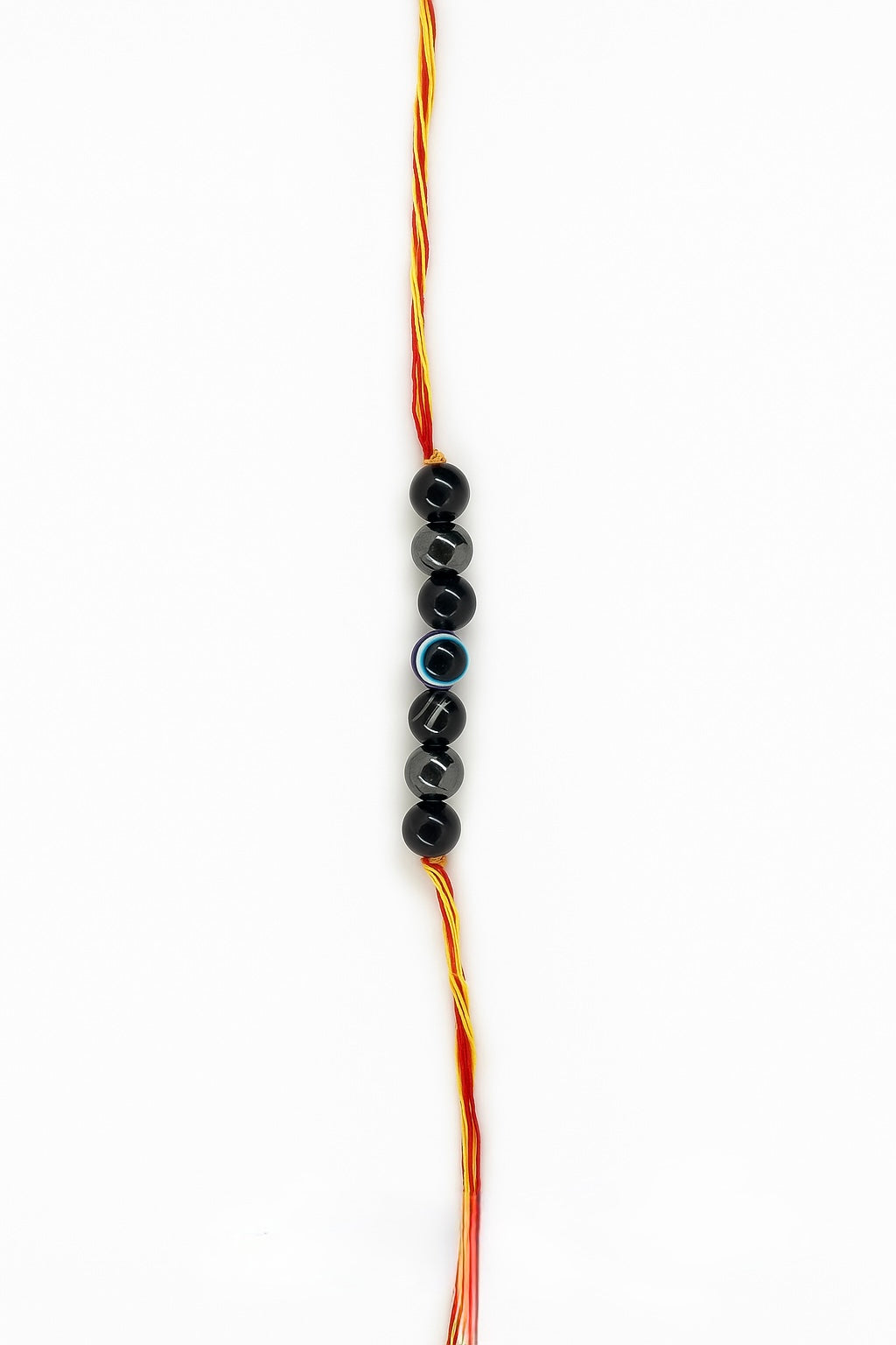 Protective Evil Eye Rakhi with Black Obsidian & Hematite