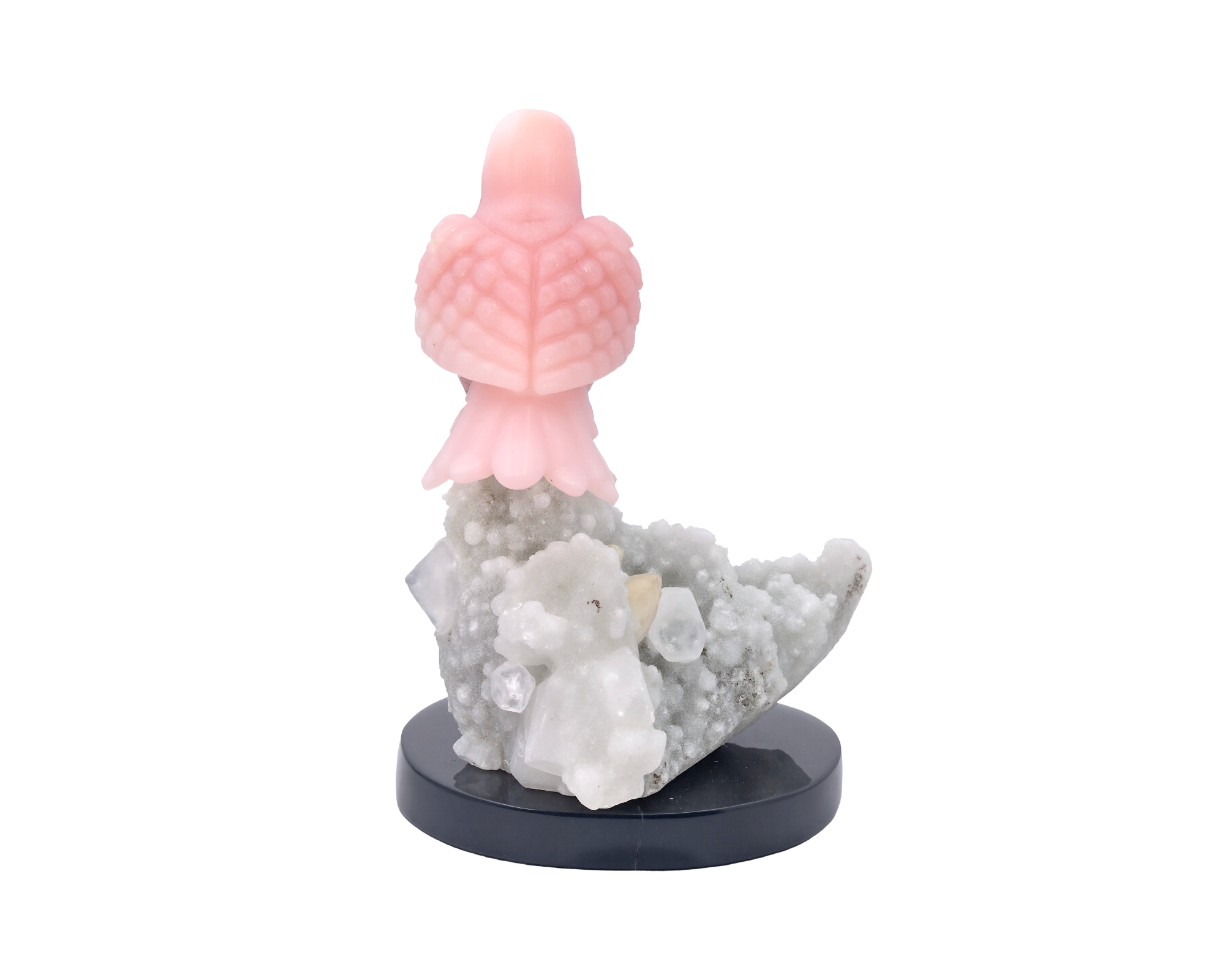 Rose Quartz Bird Figurine on Crystal Base