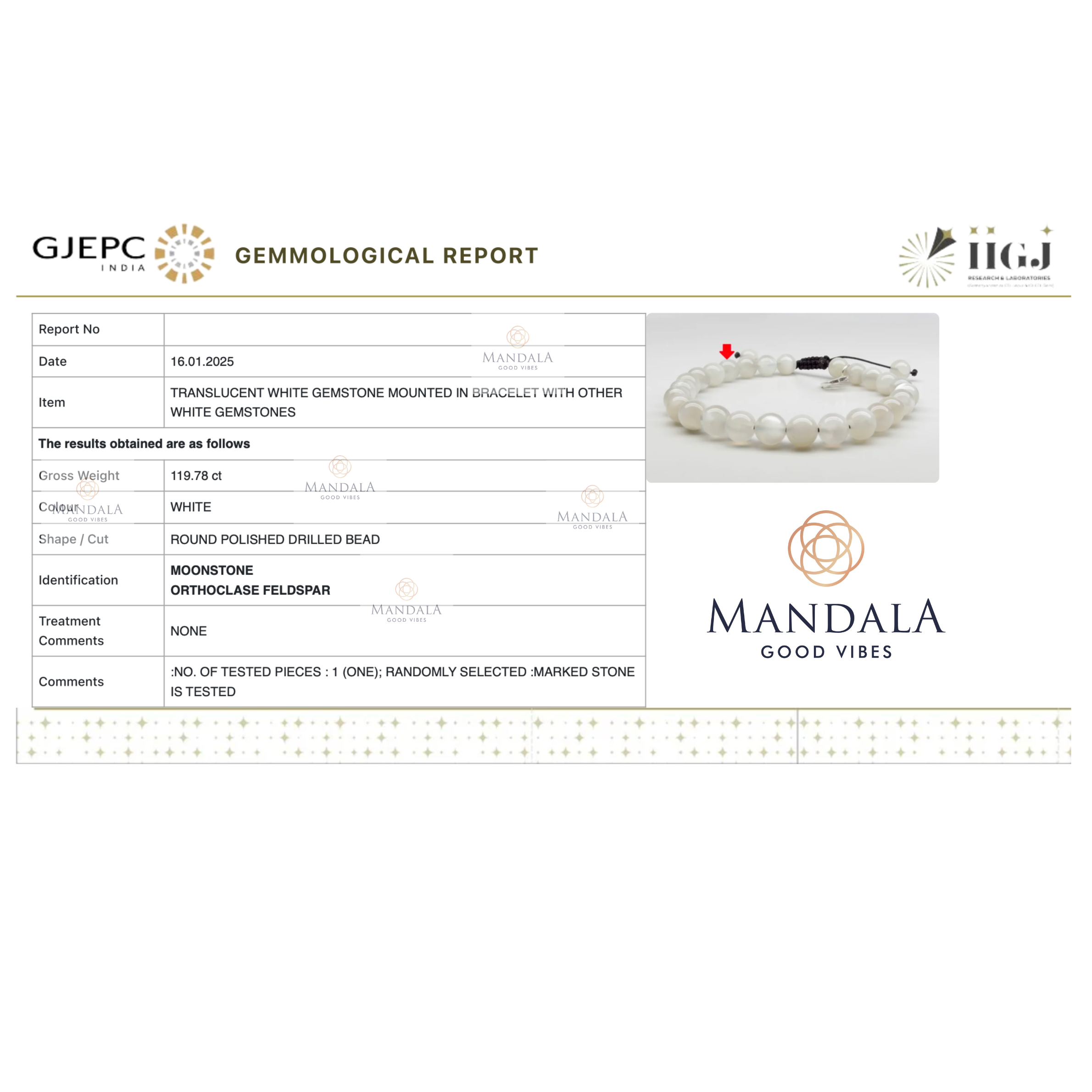 Sri Lankan Moonstone Bracelet Wavelength 490thz