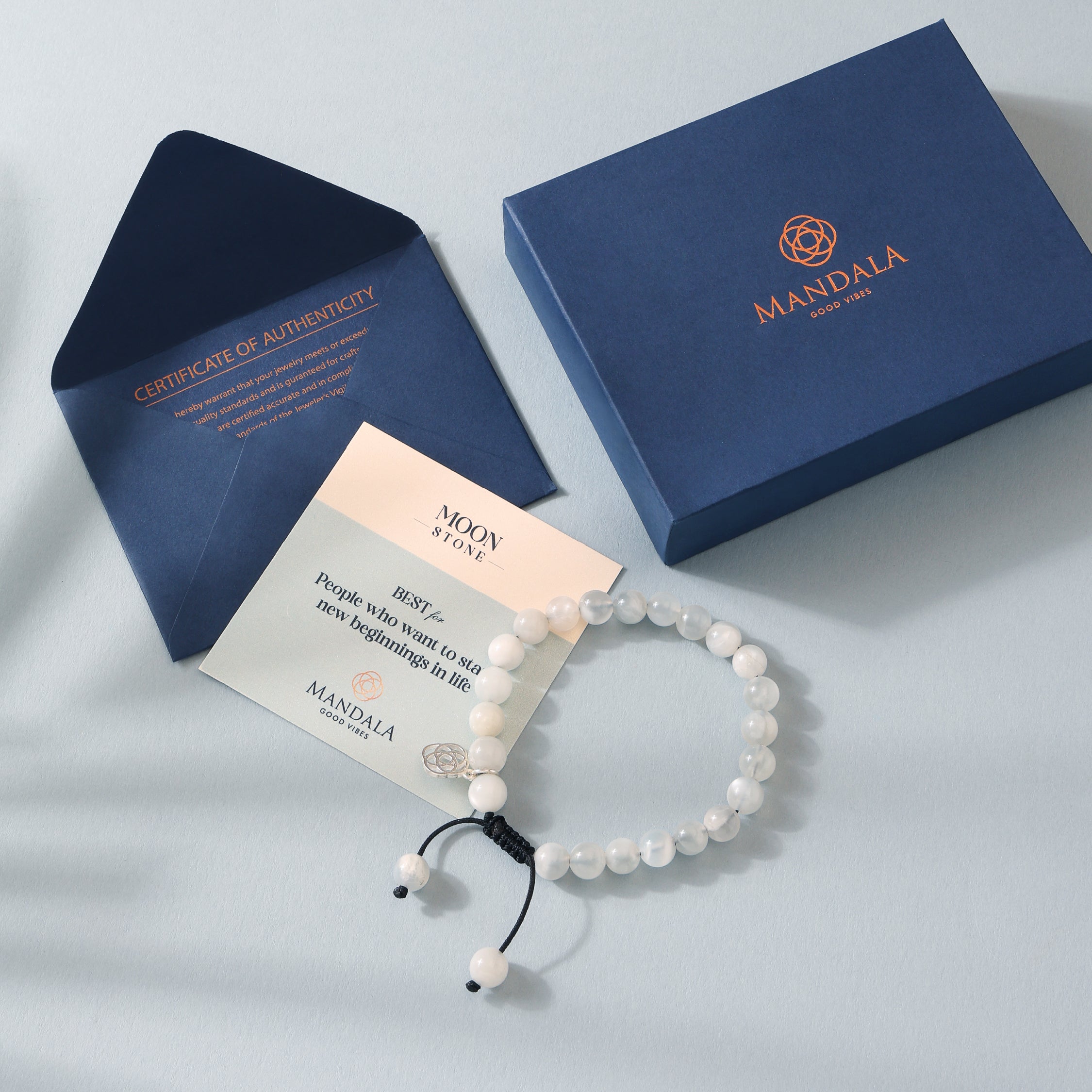 Sri Lankan Moonstone Bracelet Wavelength 490thz