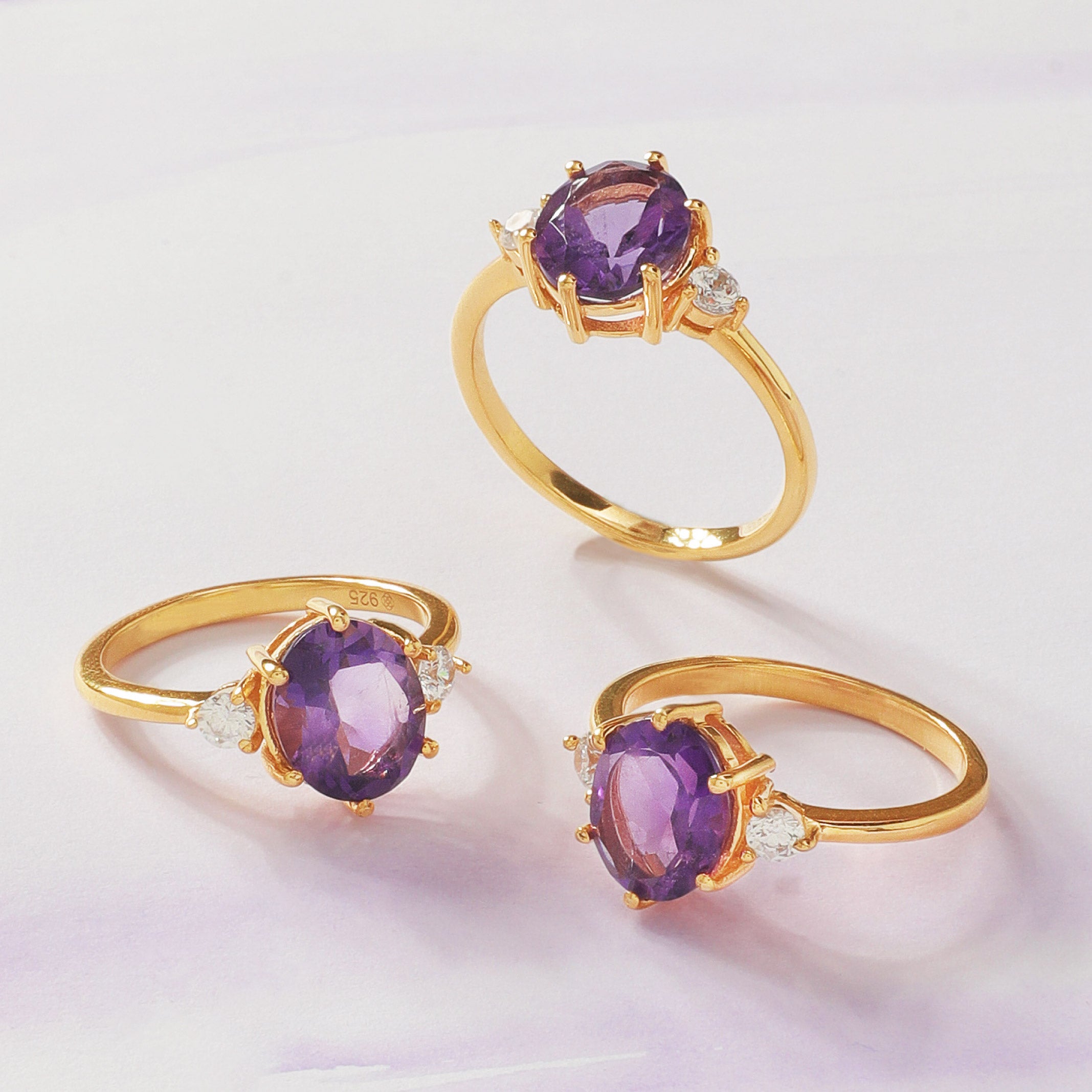 Brazilian Dark Amethyst Ring For Female Wavelength 730 THz