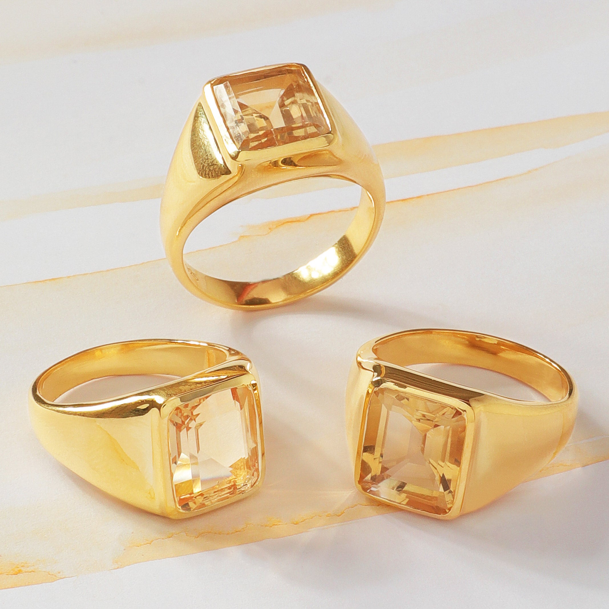 Bolivian Citrine Ring For Male