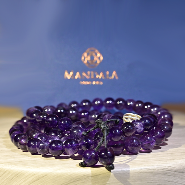 Brazilian Dark Amethyst Mala Wavelength 32,876 KHZ