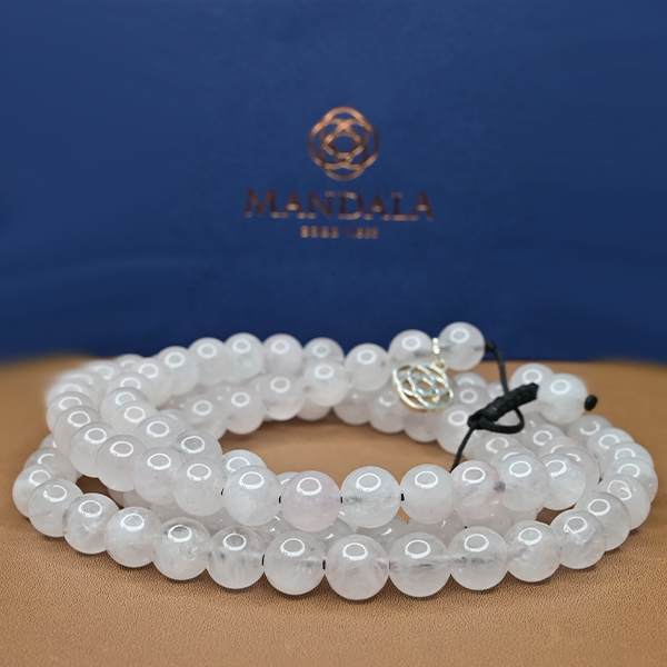 Madagascan Rose Quartz Mala Wavelength 300 Hz