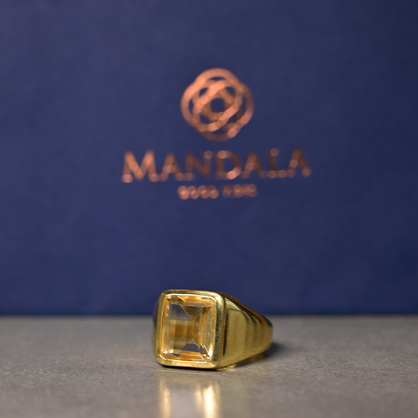 Bolivian Citrine Ring For Male