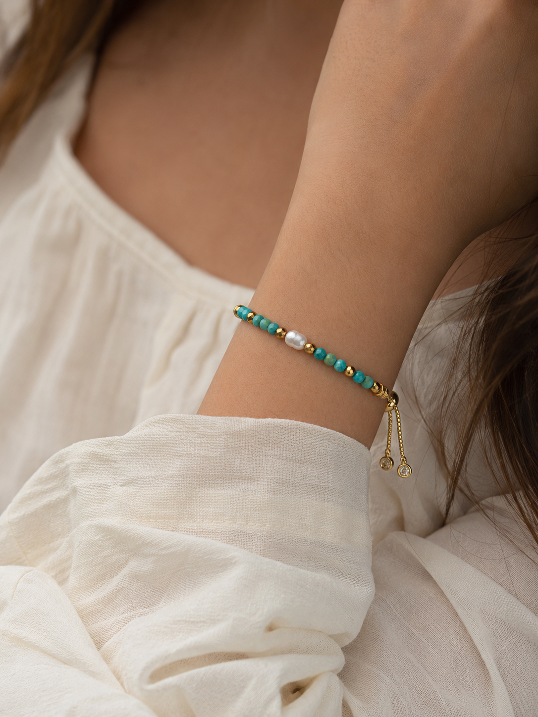 Divine Turquoise Pearl Bracelet