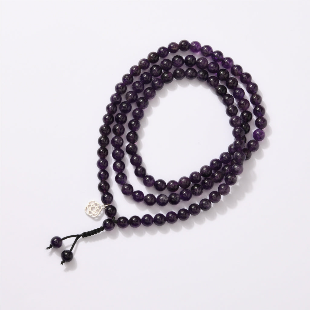 Brazilian Dark Amethyst Mala Wavelength 32,876 KHZ