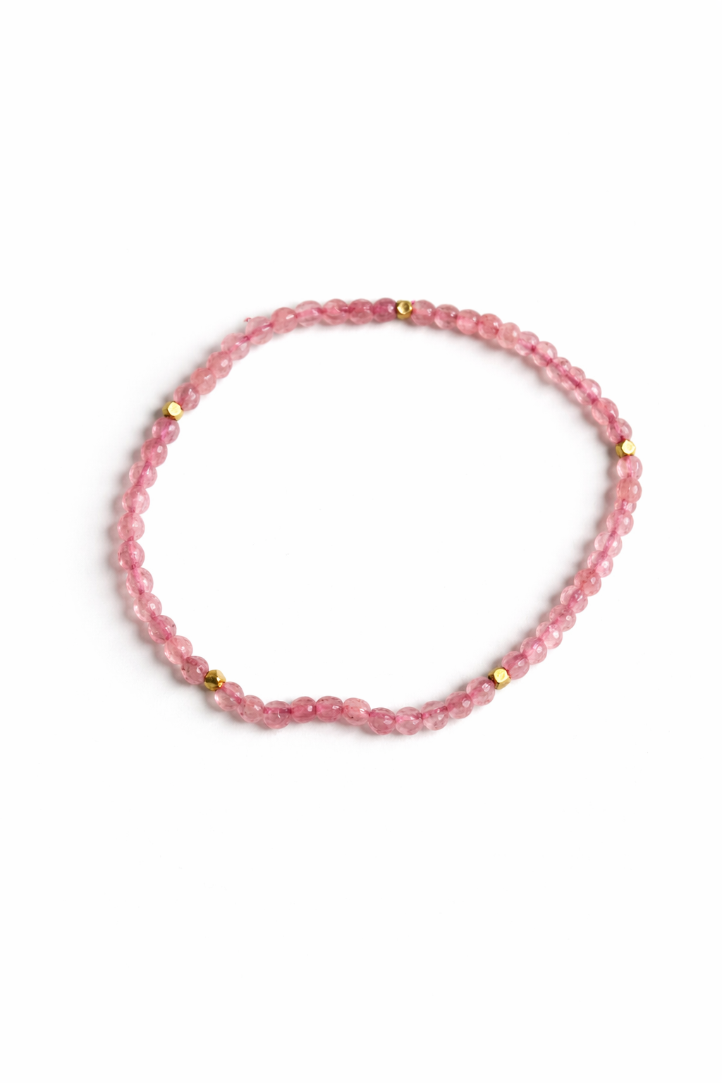 Handcrafted Rose Quartz & Gold Bead Bracelet Set for Self-Love