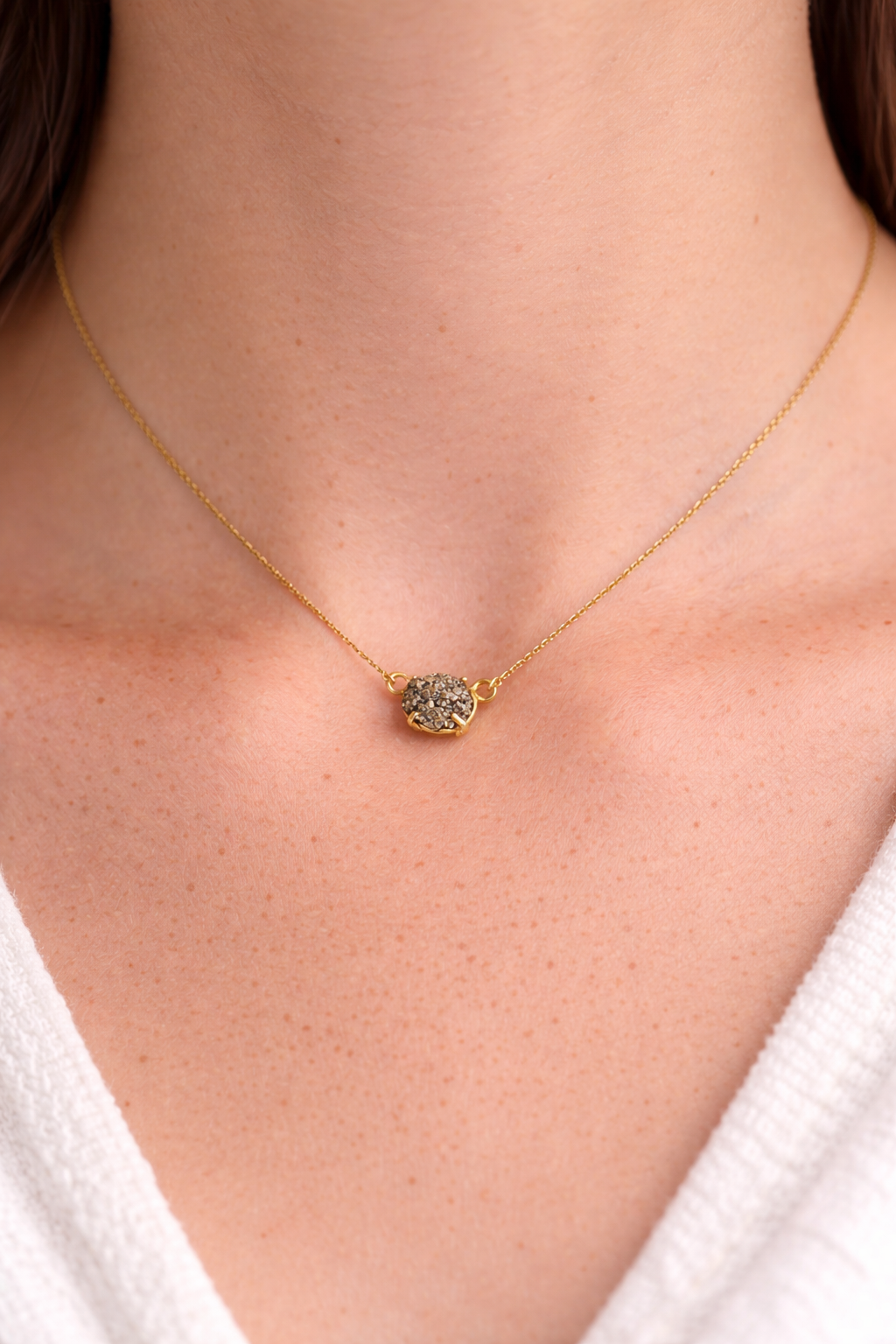 Elegant Pyrite Crystal Necklace for Women
