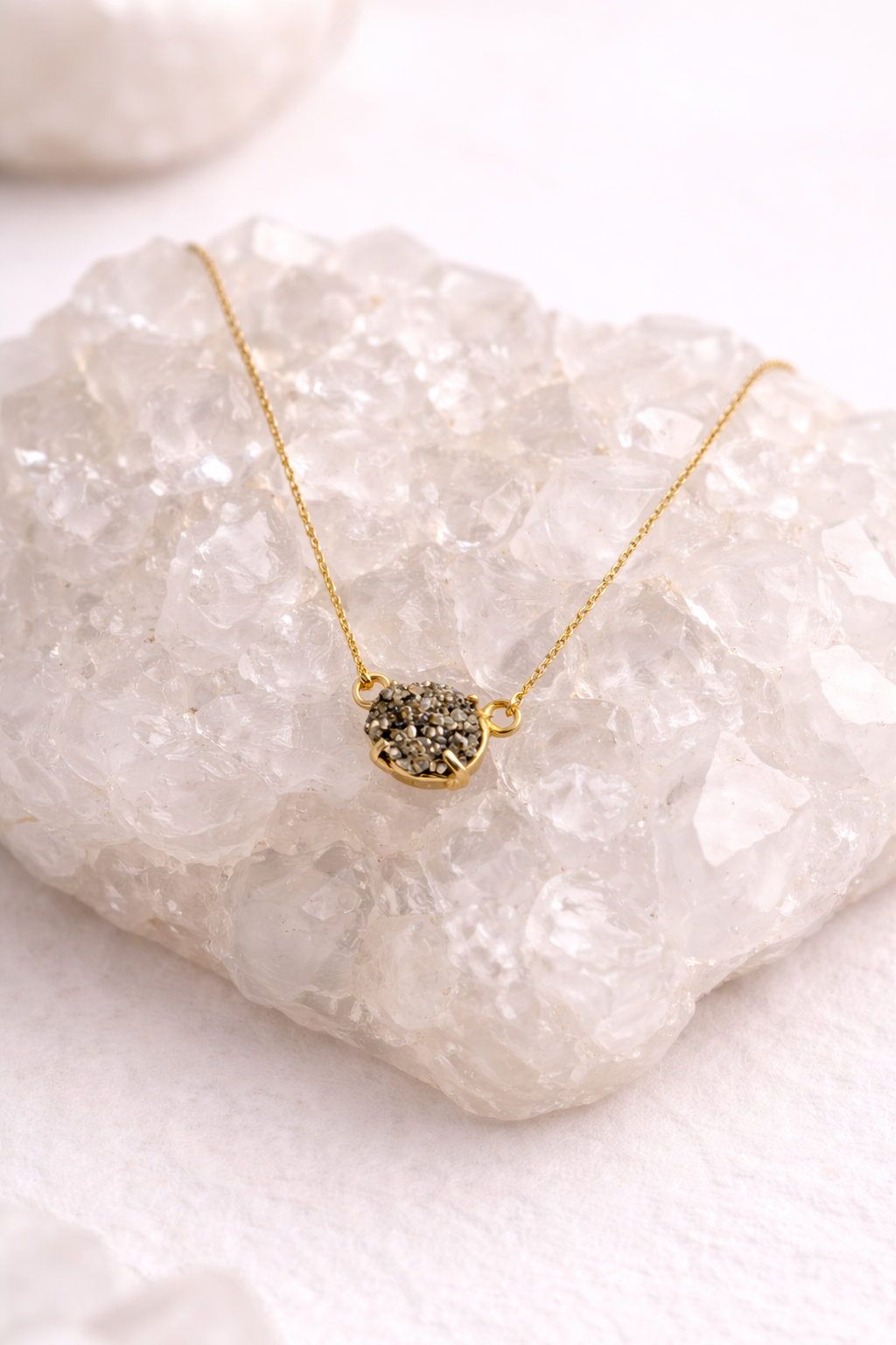 Elegant Pyrite Crystal Necklace for Women