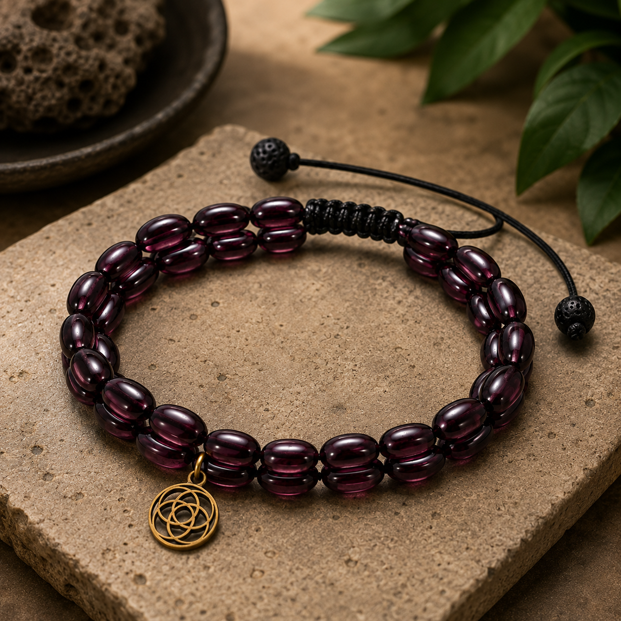 Bracelet activation ritual with sage, candle and moonstones
