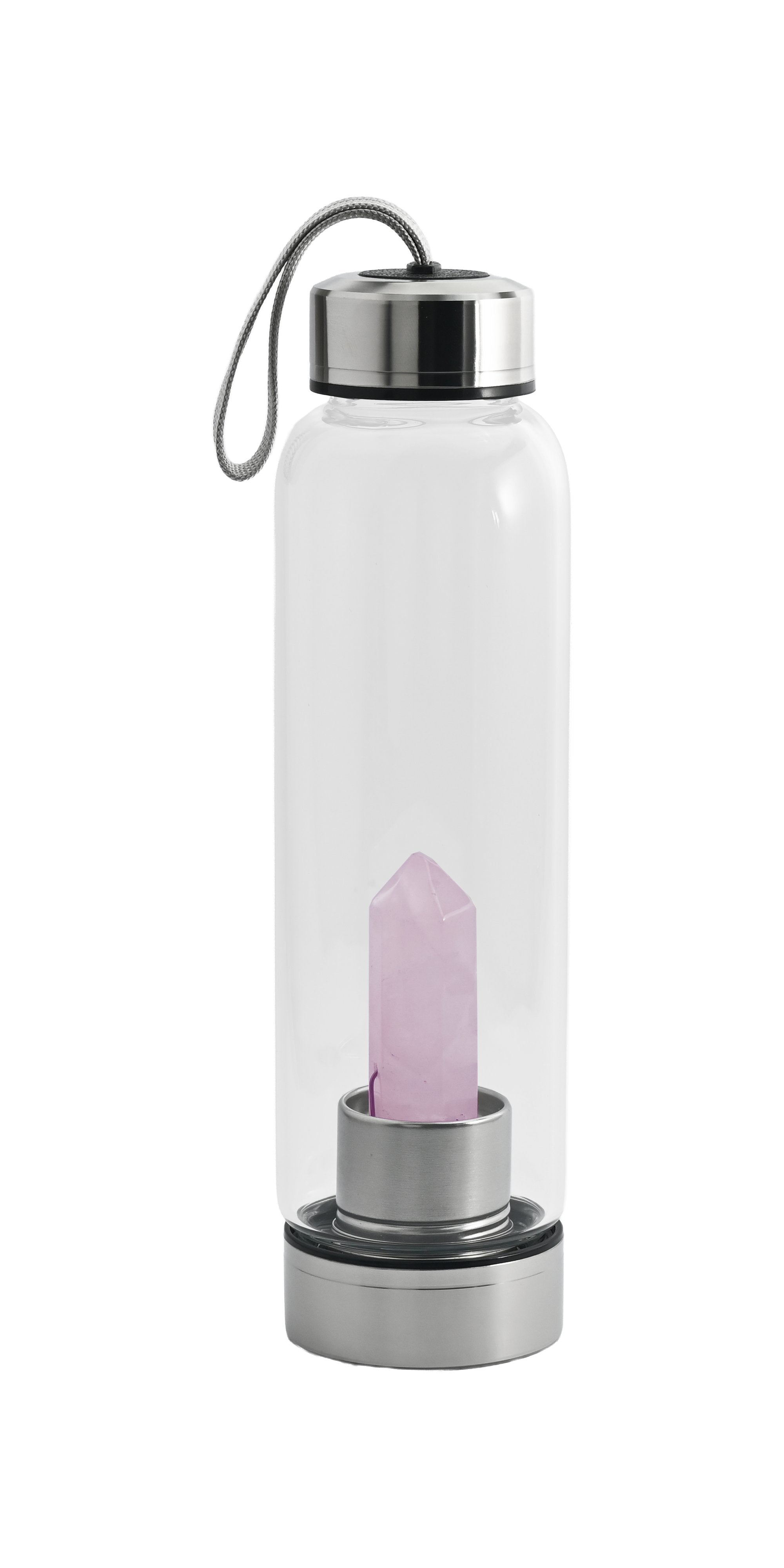 Rose Quartz Healing Crystal Water Bottle