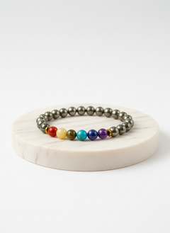 Money Magnet Pyrite 7 Chakra Bracelet
