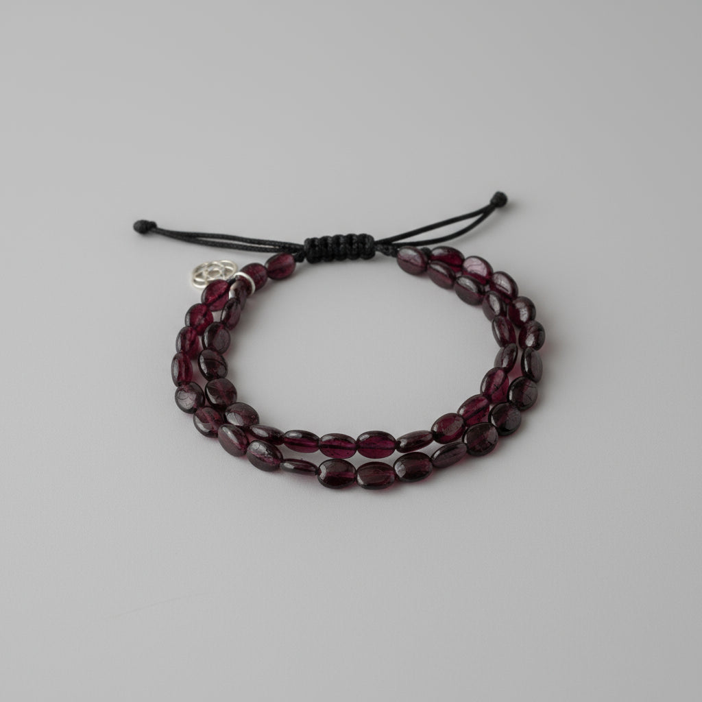 Mandala Deep Garnet Energy Bracelet