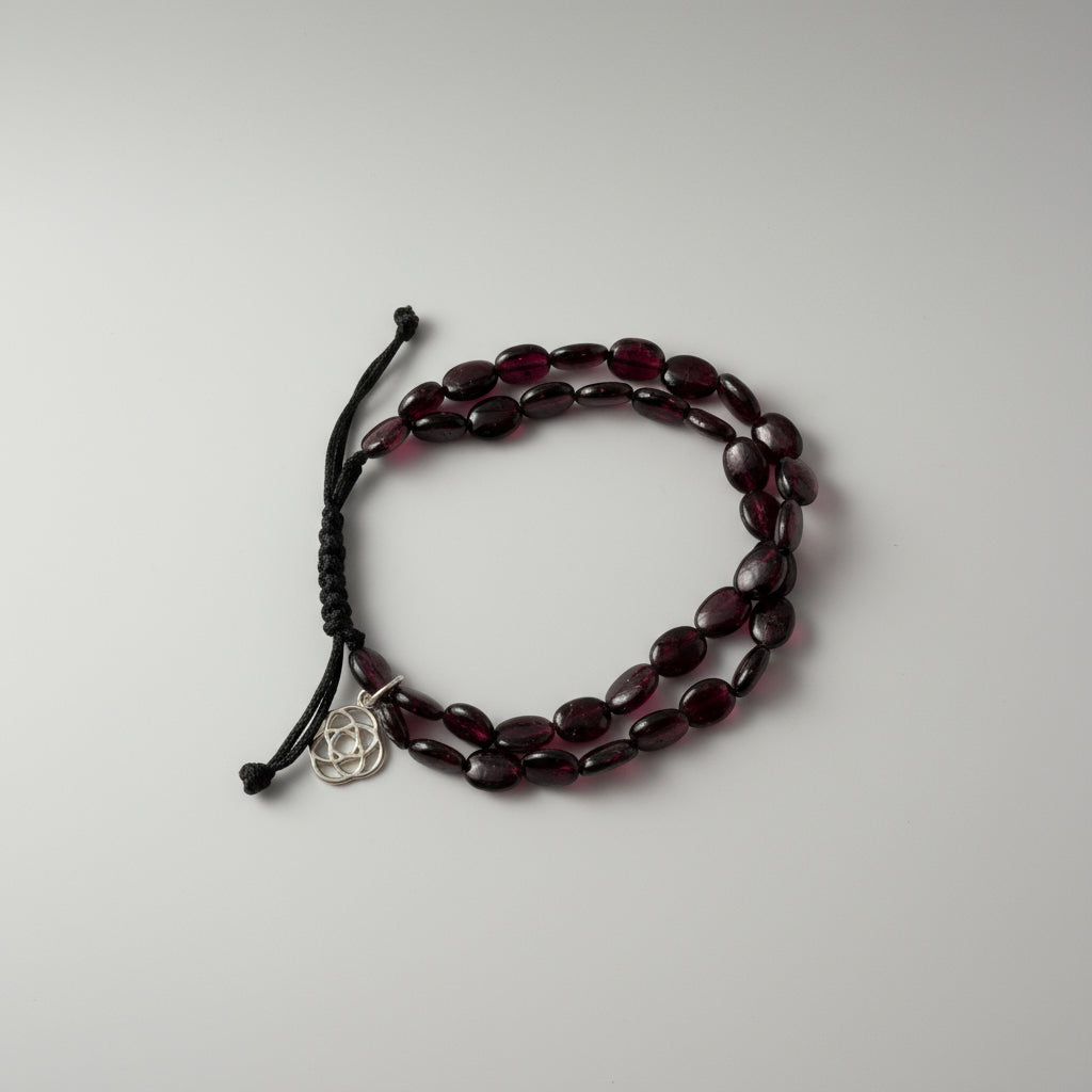 Mandala Deep Garnet Energy Bracelet