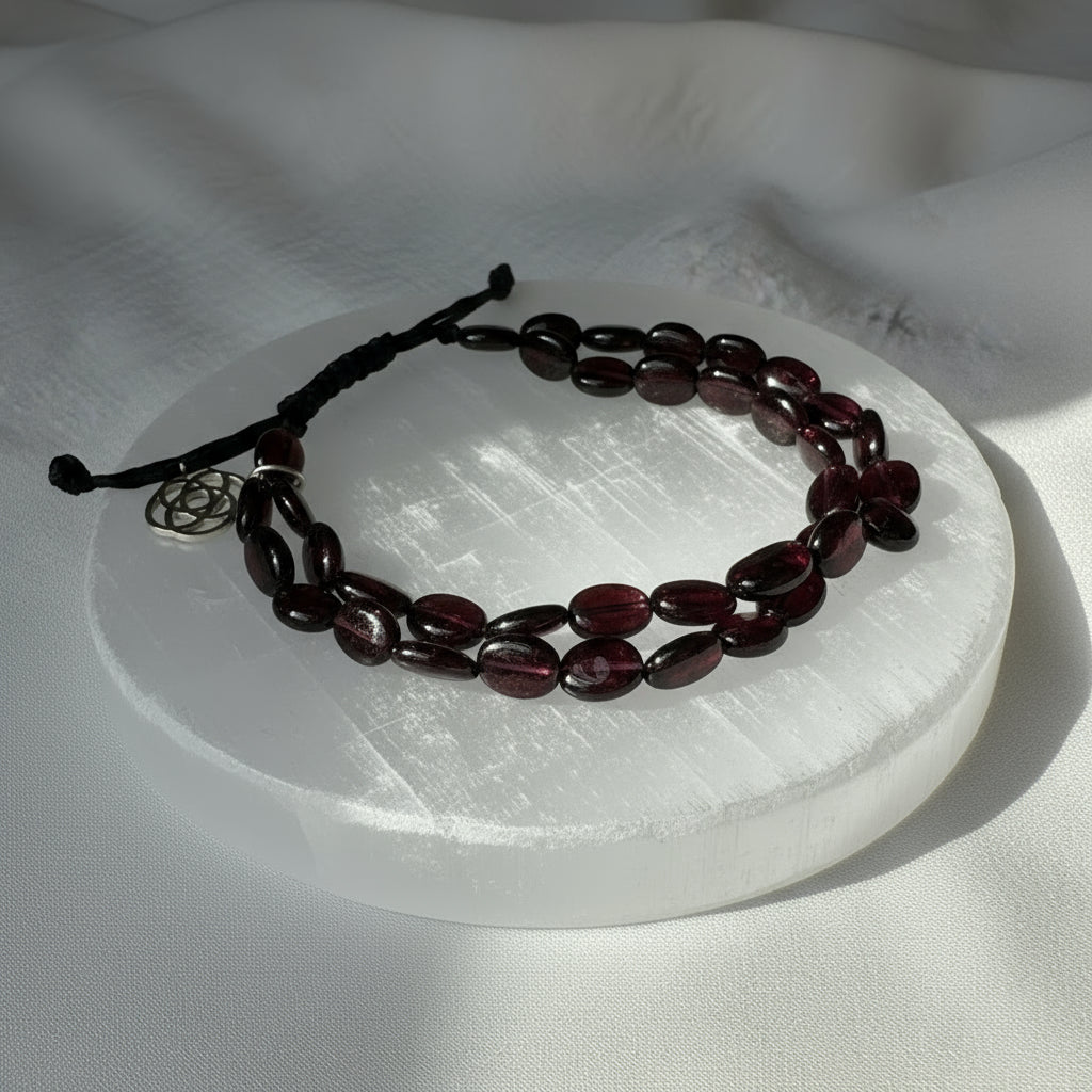 Mandala Deep Garnet Energy Bracelet