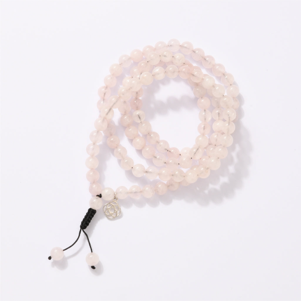 Madagascan Rose Quartz Mala Wavelength 300 Hz