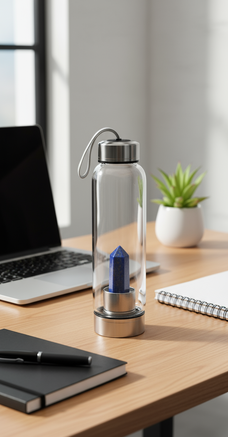 Lapis Lazuli Crystal Elixir Water Bottle – Energized Hydration for Mind, Body & Spirit