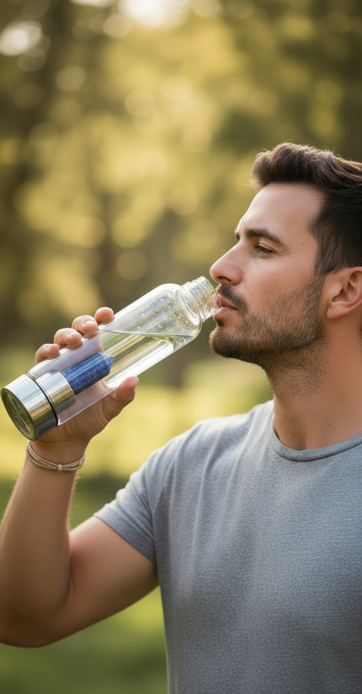 Lapis Lazuli Crystal Elixir Water Bottle – Energized Hydration for Mind, Body & Spirit