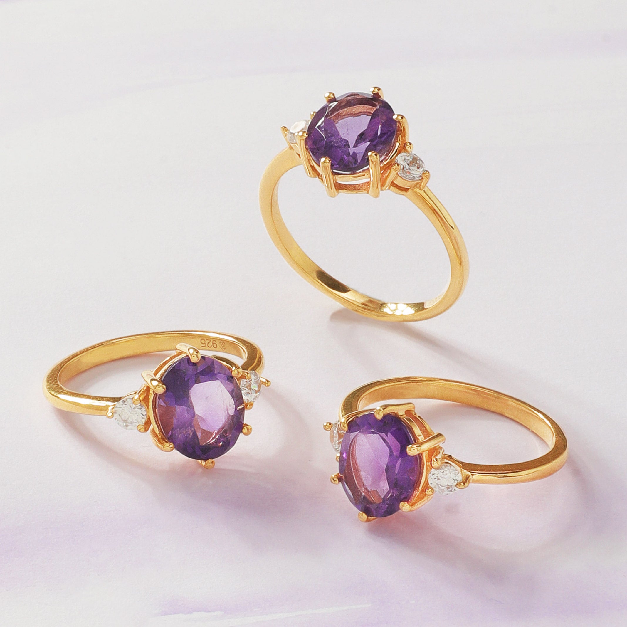 Brazilian Dark Amethyst Ring For Female Wavelength 32,876 KHZ