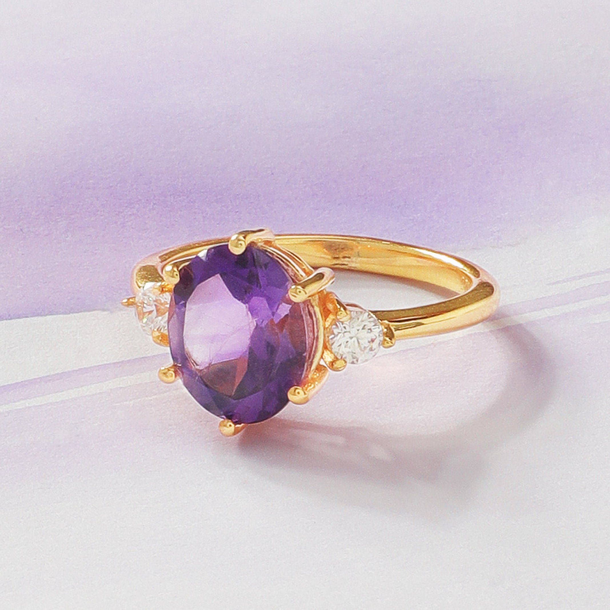 Brazilian Dark Amethyst Ring For Female Wavelength 32,876 KHZ