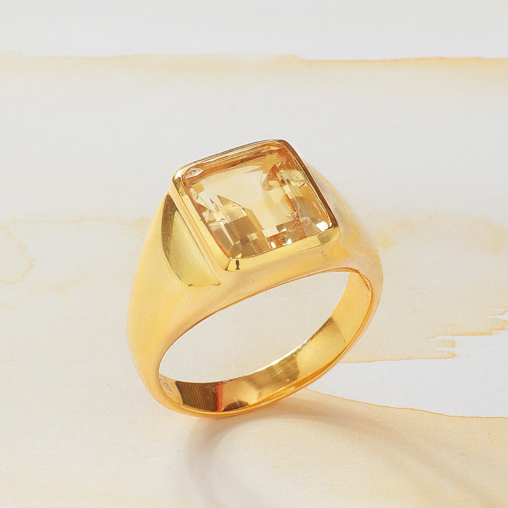 Bolivian Citrine Ring For Male