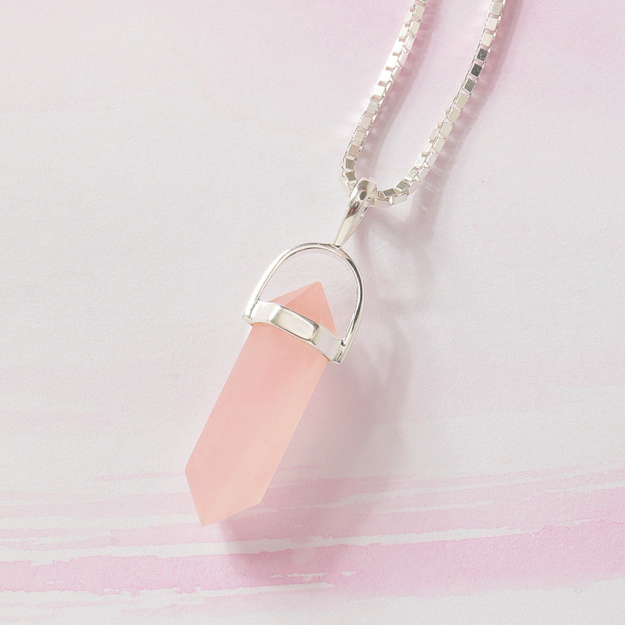 Madagascan Rose Quartz Pendant Wavelength 300 Hz