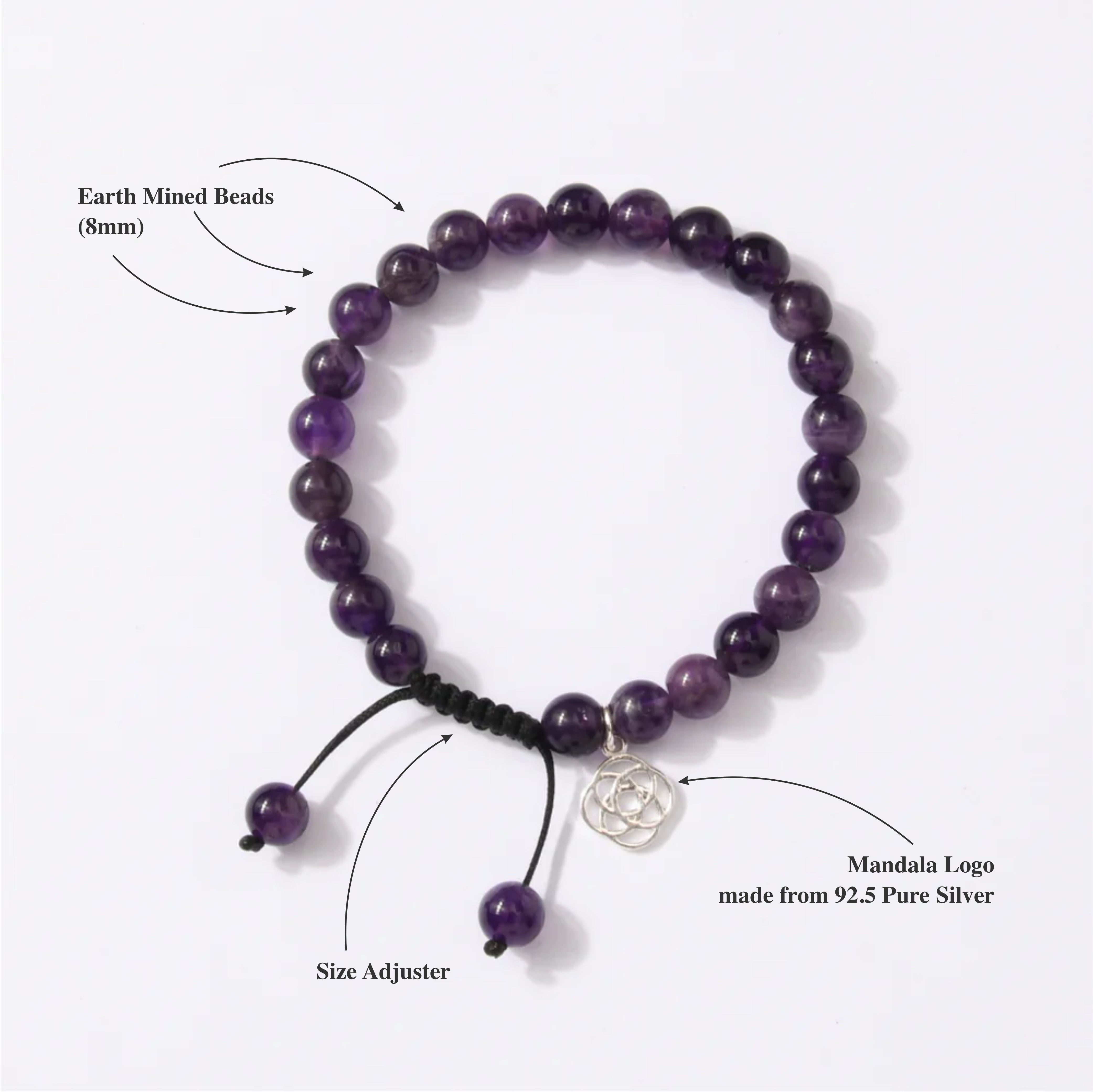 Brazilian Dark Amethyst Bracelet Wavelength 32,876 KHZ