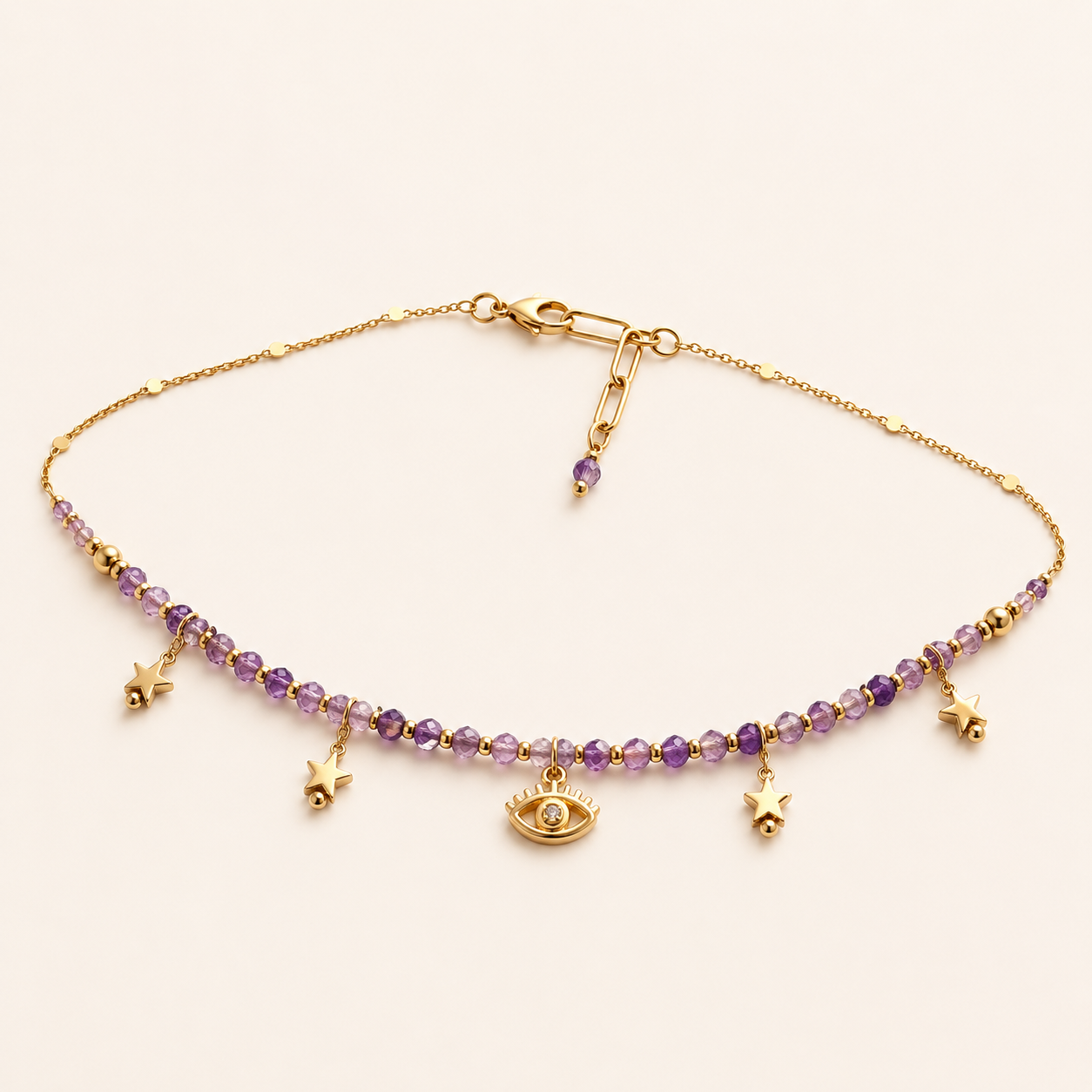 Luna Amethyst Charm Necklace